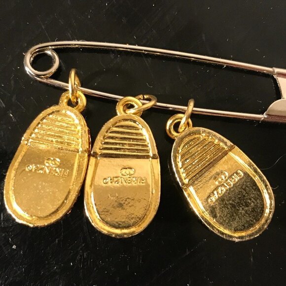 Firenza Baby Shoes 3 Pink Shoe Charm Vtg Deadstock NWT Girls Girl Mothers Gift - Picture 3 of 4